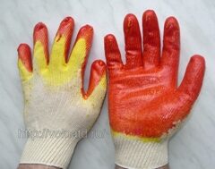 Перчатки рабочие трикотажные с 2-м латексным покрытием