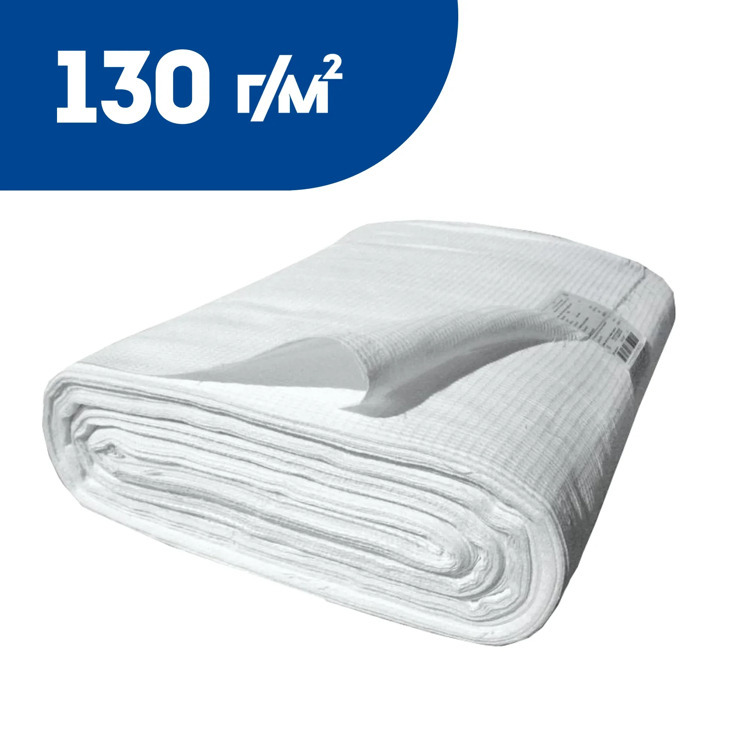 Вафельное полотно отбеленное, пл. 130 г/м2, шир. 45 см, в рулоне 60 пог.м., Премиум
