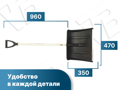Лопата "Ледок" 470х350 черная ал/пл, деревянный черенок, V-ручка
