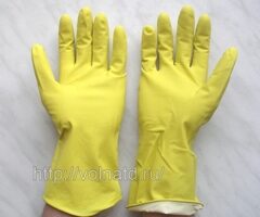 Перчатки латексные хозяйственные 25-30 г Размер S, M, L, XL